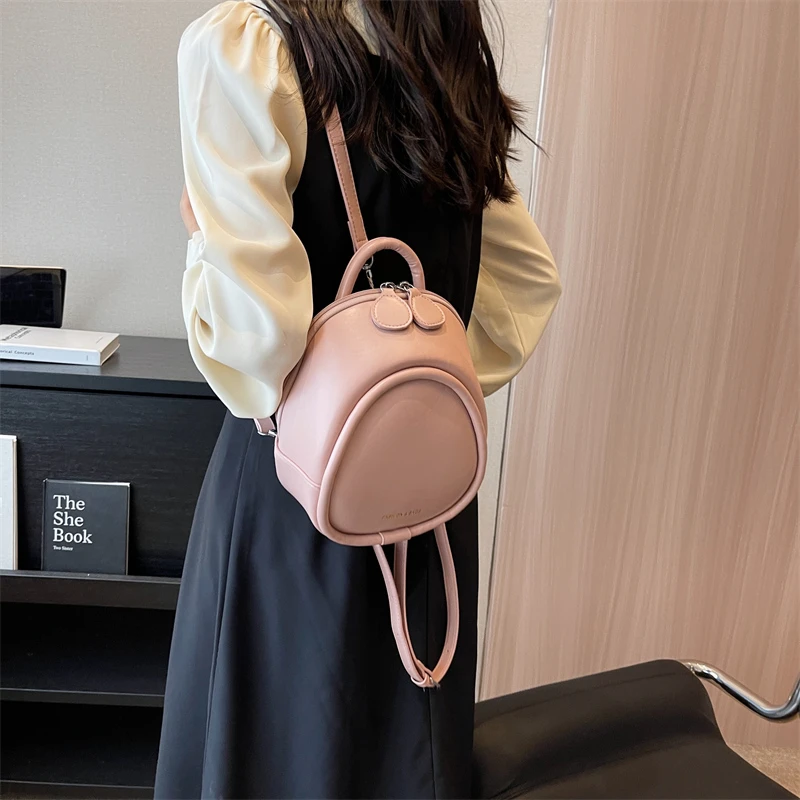 PU Light Luxury Zipper Sewing Thread Ladies Fashion Backpacks 2024 New High Quality Casual Versatile Women\'s Bag on Sale