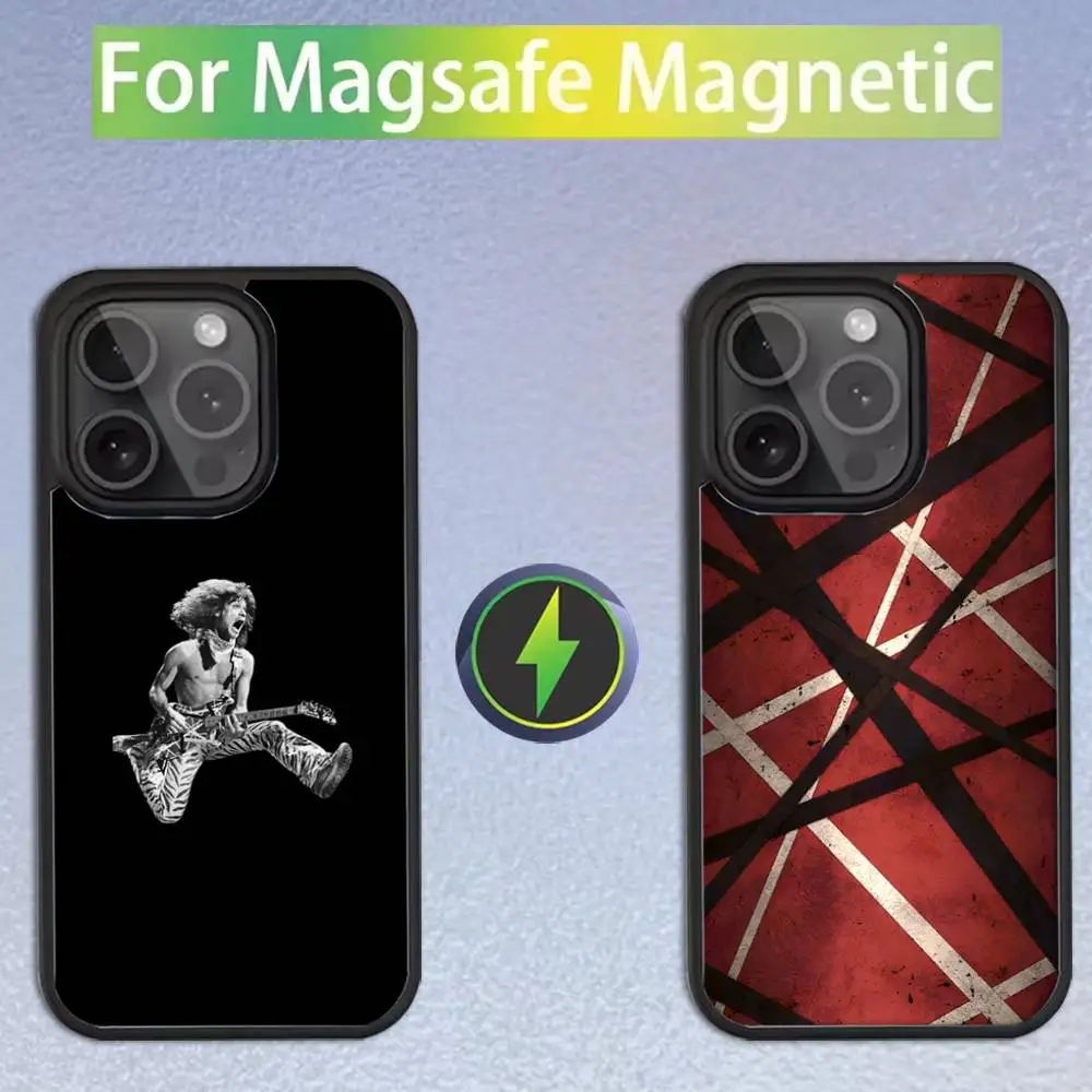 

Чехол для телефона Guitar E-Eddie Van H-Halen для iPhone 16,15,14,13,12,11, Pro, Max, Plus, Mini, SE Magsafe с магнитной беспроводной зарядкой