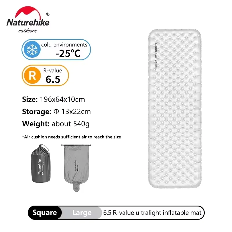 Naturehike Opblaasbare Mat Ultralichte 5.8 Hoge R-Waarde Warm Slaapkussen Draagbare Outdoor Campingtent Enkele Vochtbestendige Matten