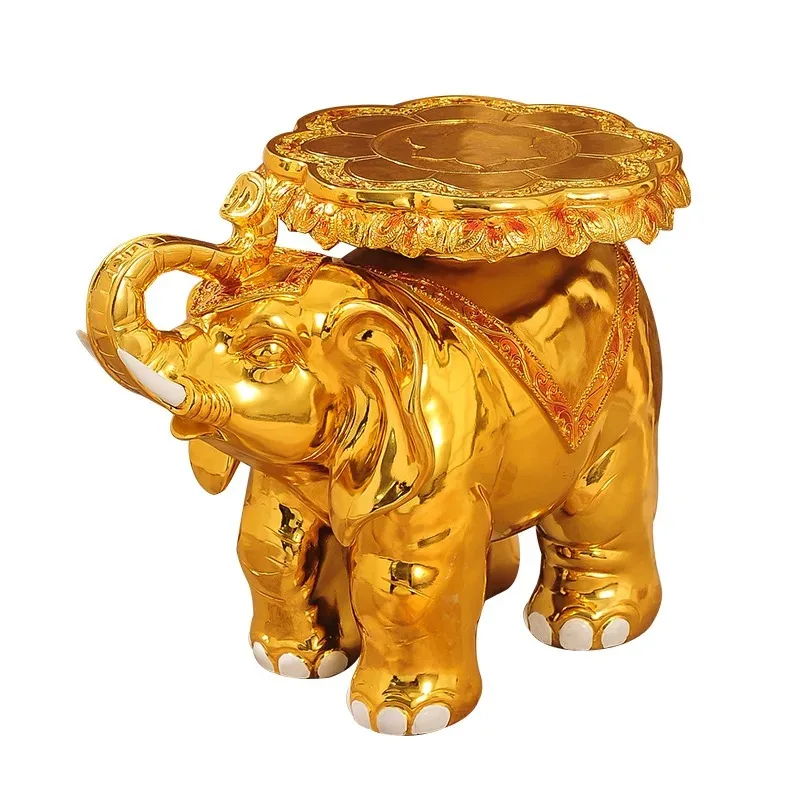 Lucky Elephant Ornament Electroplating Color Large European Floor Stool Change Shoe Stool Home Living Room New Home Gifts