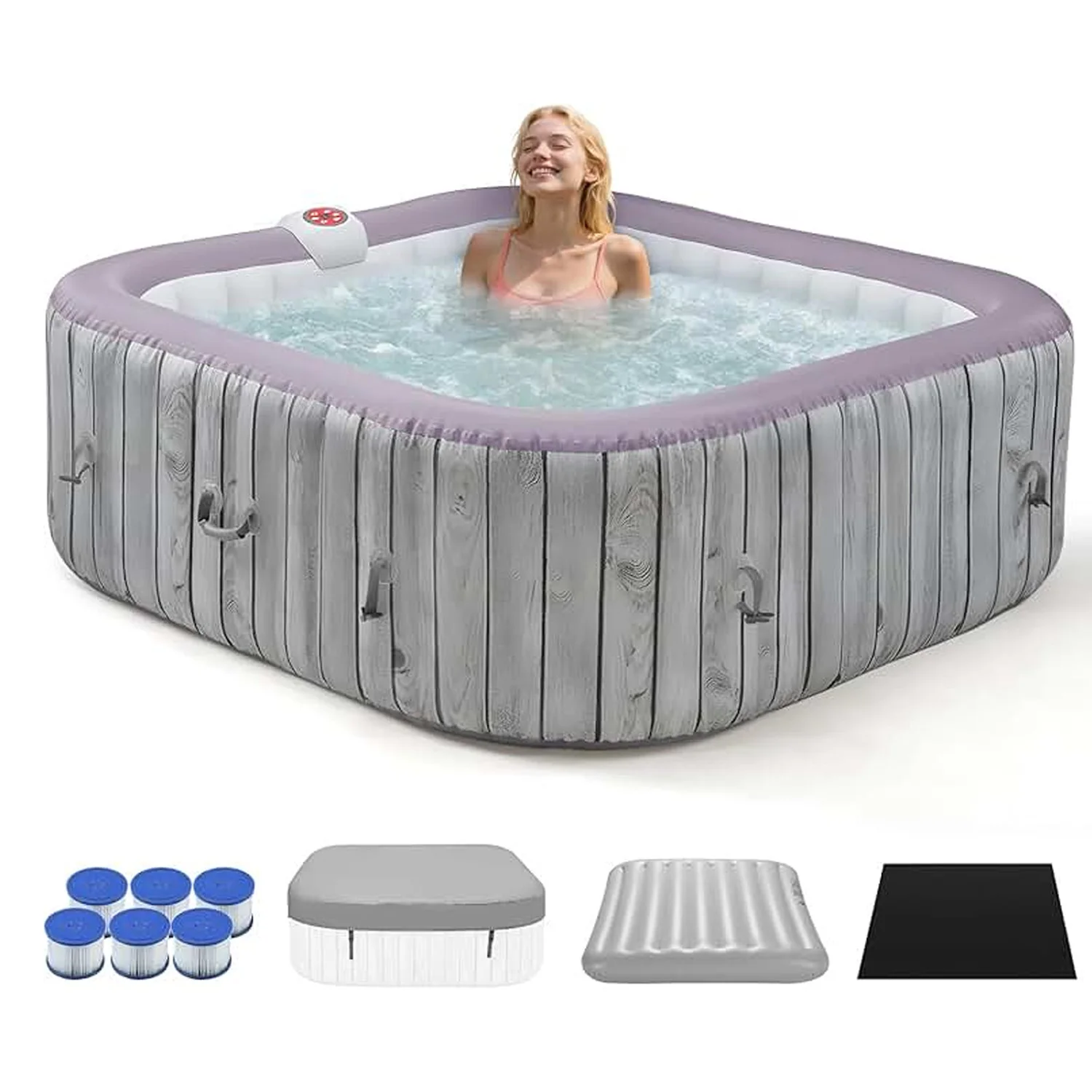 NEW ARRIVAL Leisure Inflatable Hot Tub Inflatable Jacuzzi Massage Rectangular Inflatable Hot Spa Tub for Outdoor
