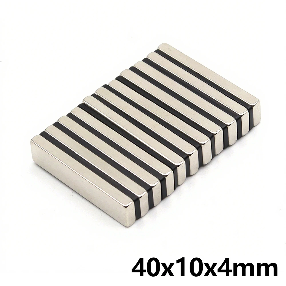Image of 40 x 10 x 4 mm Block, superstarker Neodym-Magnet N35, leistungsstarker magnetischer NdfeB-Permanent-Kühlschrankmagnet, Imanes DIY