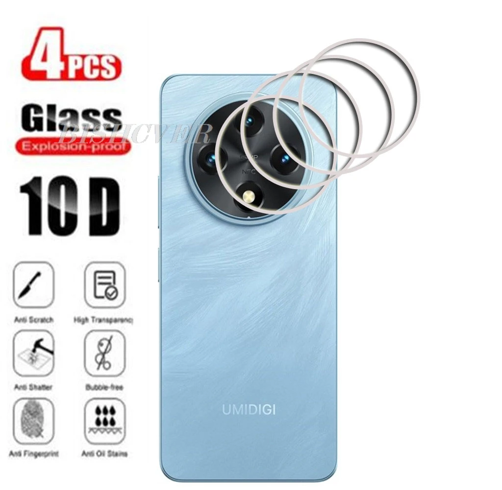 4Pcs Camera Lens Glass For UMIDIGI G100 Screen Protector Cover Film Camera Lens Protector Protective Film