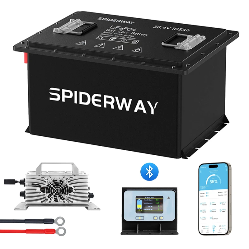 36V 105Ah LiFePO4 Lithium Battery Conversion Kit for RV UTV Marine Solar Camping, 6000+ Cycles