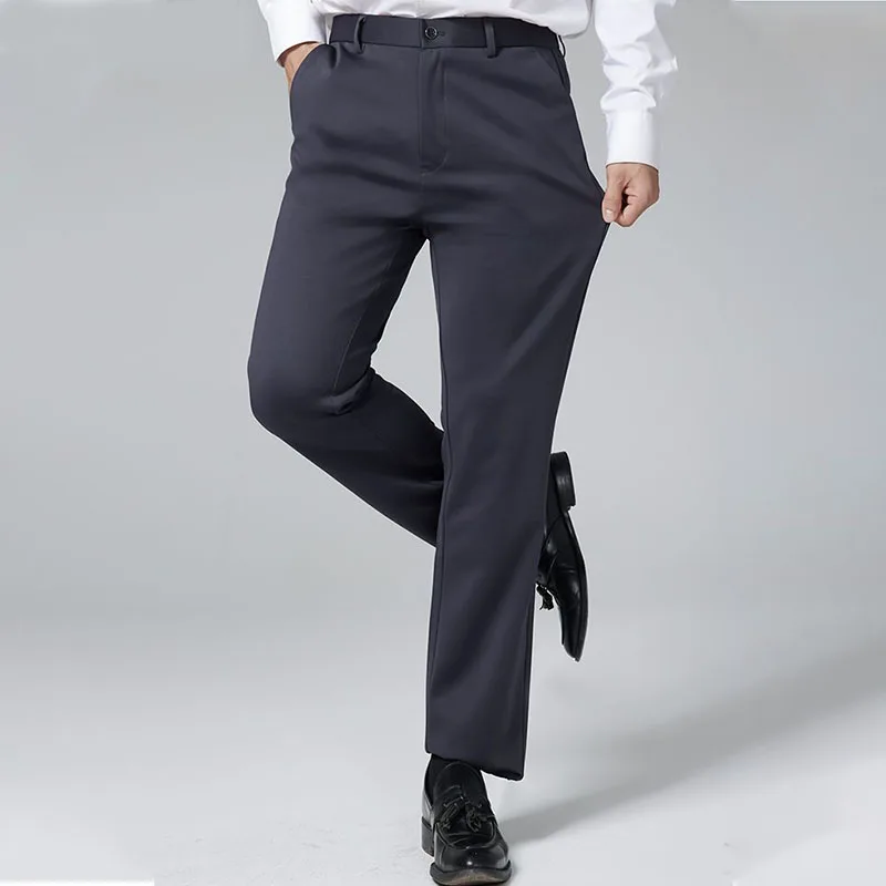 Slim Casual Pants Men Autumn Anti-wrinkle-free Elastic Straight-leg Pants Business Wear