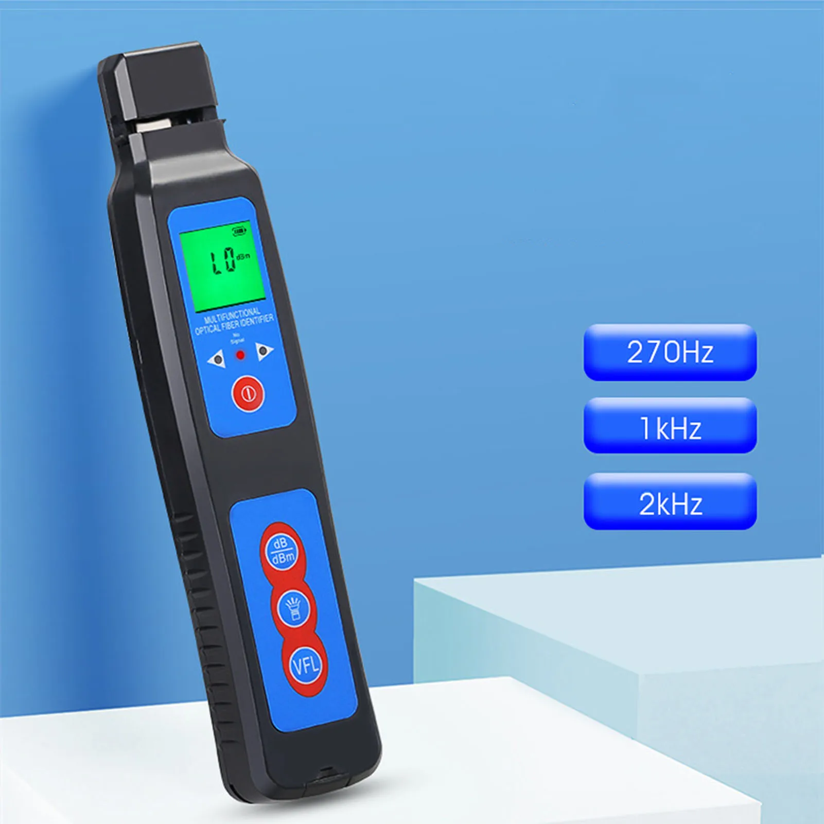 Optical Fiber Identifier 800‑1700nm VFL Red Light Source 10km Range 270Hz 1KHz 2KHz Optic Fiber Tester Optical Fiber Tester