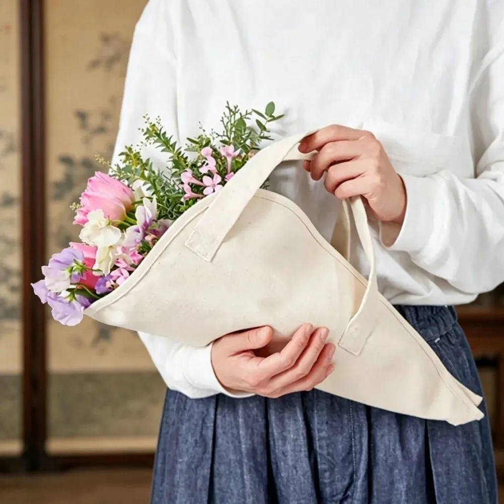 Thickened Flower Wrapping Bag Handmade with Handle Bouquet Packaging Bags Reusable Hanging Bouquet Storage Bag Home Decoration