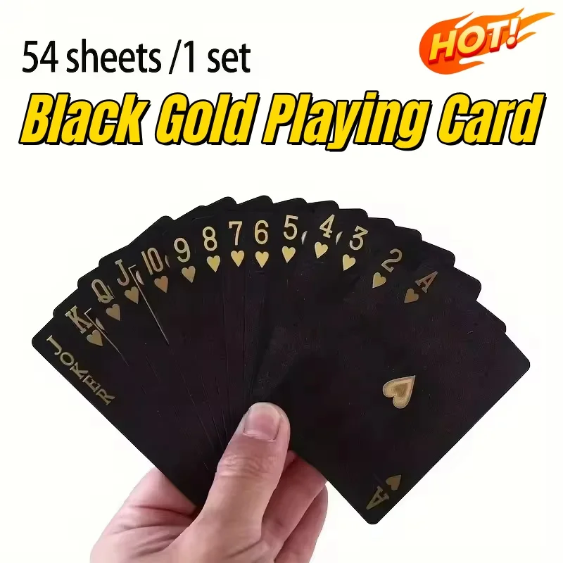 

Новые игральные карты Black Gold: Водонепроницаемый набор для покера из ПВХ, волшебный игровой набор, коллекционный подарок для настольных игр