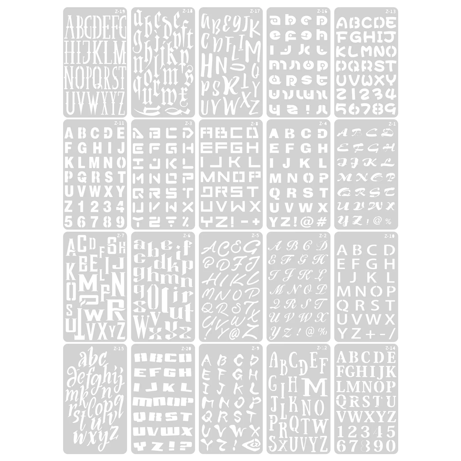 

20 Sheets A6 English Letter Stencils Templates Ruler DIY Craft Wall Wood Painting Reusable Clear Pattern Pet Material