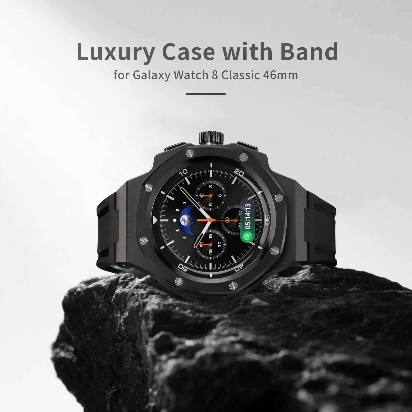 Luxury Alloy Modification Kit for Samsung Galaxy Watch 8 40mm 44mm Metal Case Rubber Band for Watch 8 Classic 46mm Accessories
