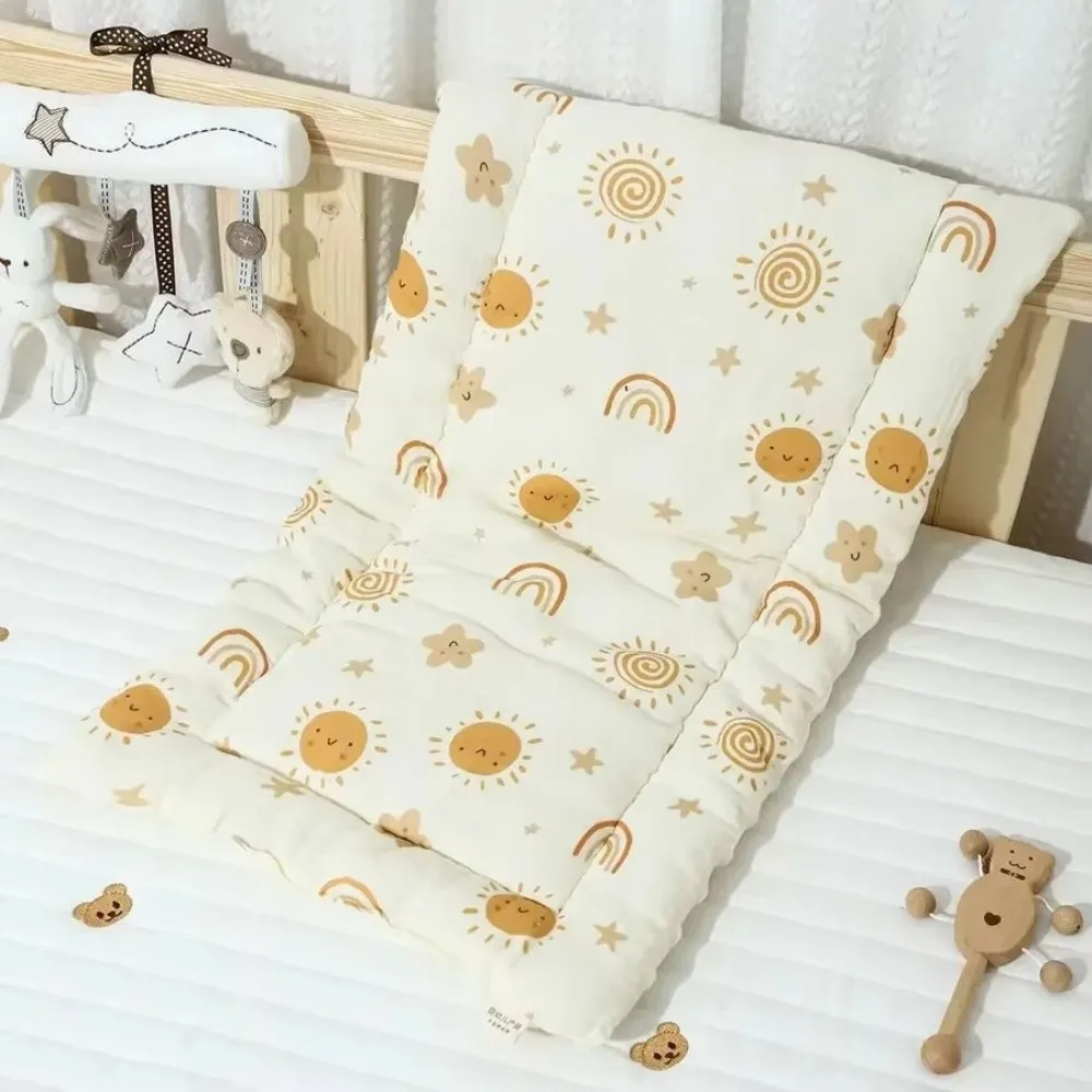 Washable Cartoon Baby Stroller Cushion Rainbow Rabbit Trolley Mattress Soft Square Baby Seat Cushion Toddler