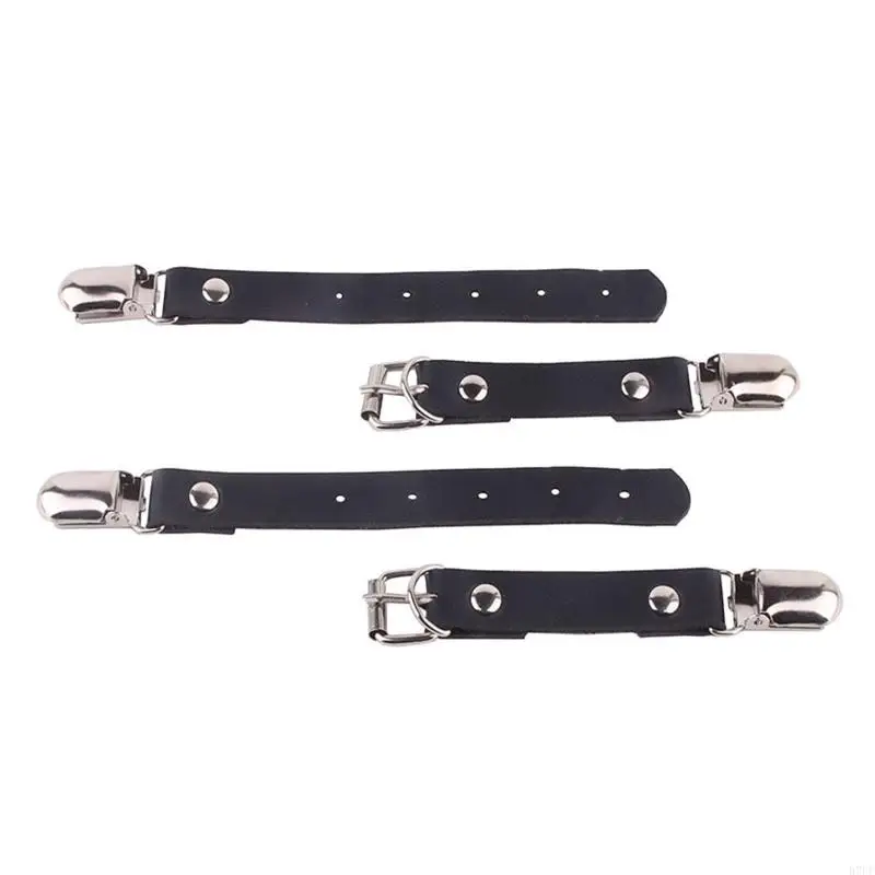 R7UF Women Double-Headed Garter Clip Faux Leather Belt Lingerie Thigh Suspender Strap