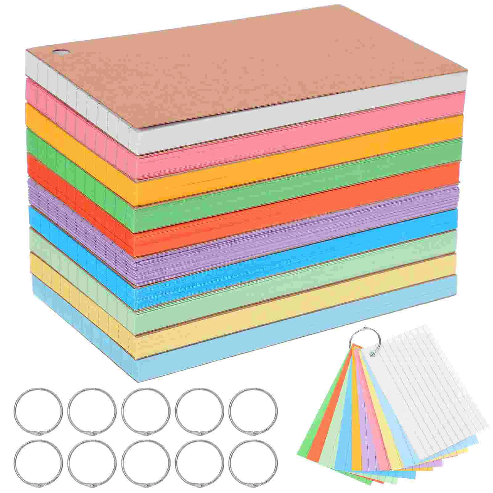 10 Pcs Index Notes Lined Flash Cards Colored Notecards Flashcards for Studying Small Notebook