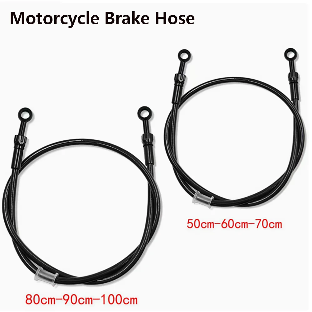 Motorcycle Brake Hose Hydraulic Braided Brake Pipe, Equipped with a 360 Degree Rotatable Banjo, Suitable for ATV Repair Areas
