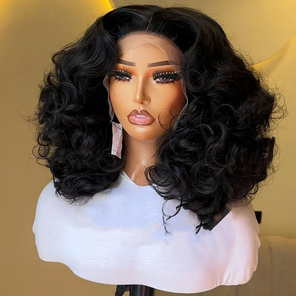 슈퍼 더블 그린 글루리스 가발 100% 인간의 머리카락 30인치 느슨한 깊은 250% 고밀도 13x4 투명 레이스 프론트 가발