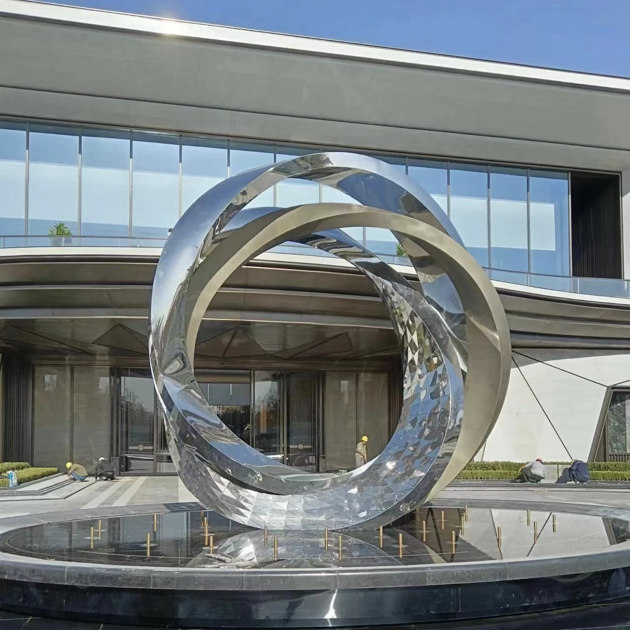 

OEM Нержавеющая сталь Открытый ландшафтный декор Садовые статуи Скульптуры Открытая скульптура дельфина Дельфин Водные фонтаны