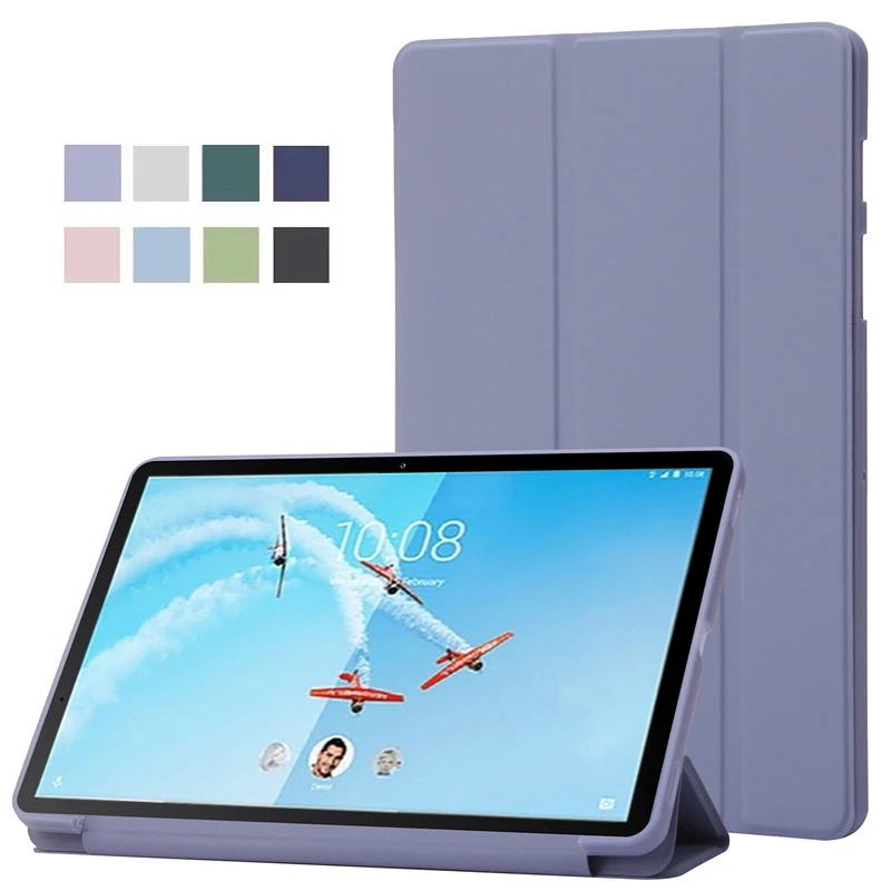 

For Lenovo Tab M10 Case 10.1" Trifold PU Leather Soft Back Tablet Funda For Lenovo Tab M10 HD Case TB X306F/X X505F/X/L X605F/L