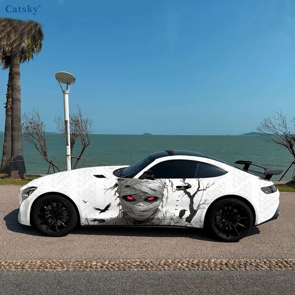 

Наклейки на боковую часть автомобиля «Красные глаза мумии», самоклеящиеся, из водонепроницаемого и устойчивого к царапинам ПВХ, аксессуар для автомобиля, подарок