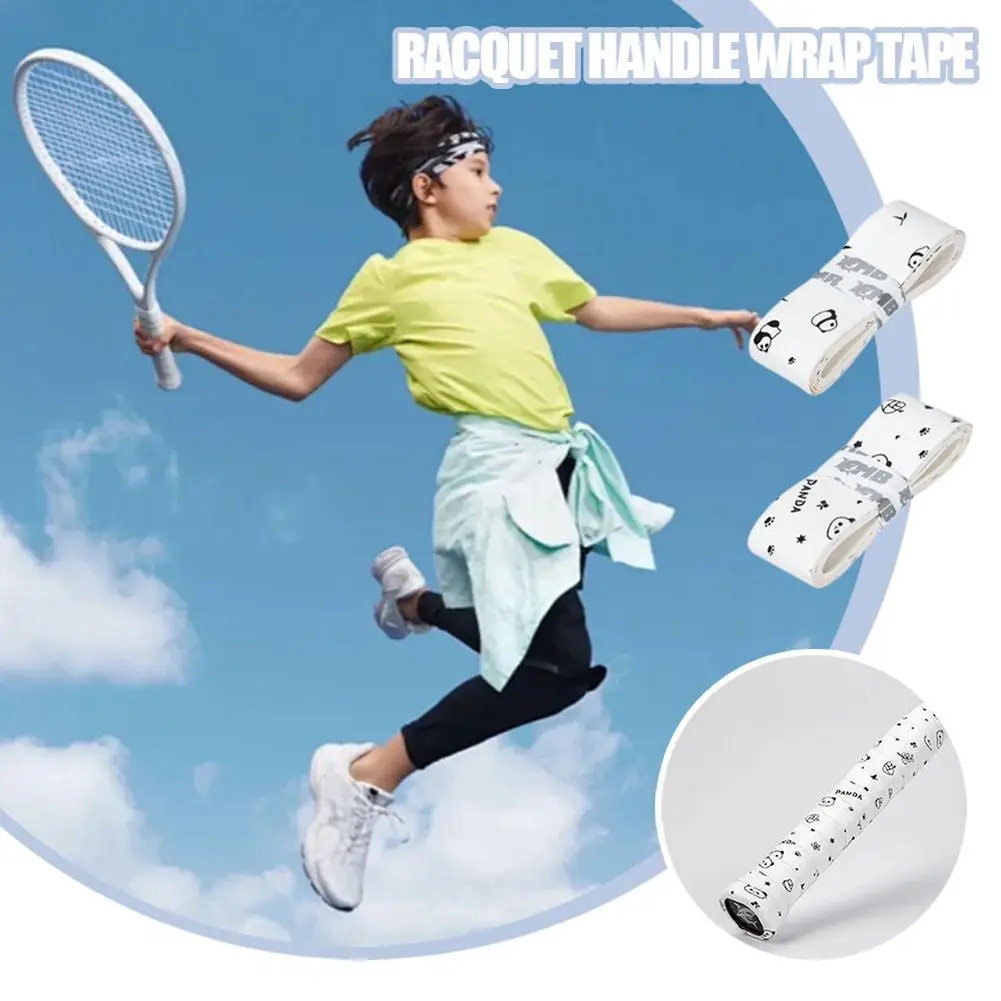 Cute Panda Badminton Racket Grip Soft Feel Good Sweat Absorption Non-slip Shock Absorption Tennis Racket Handle Wrap Sticker Des