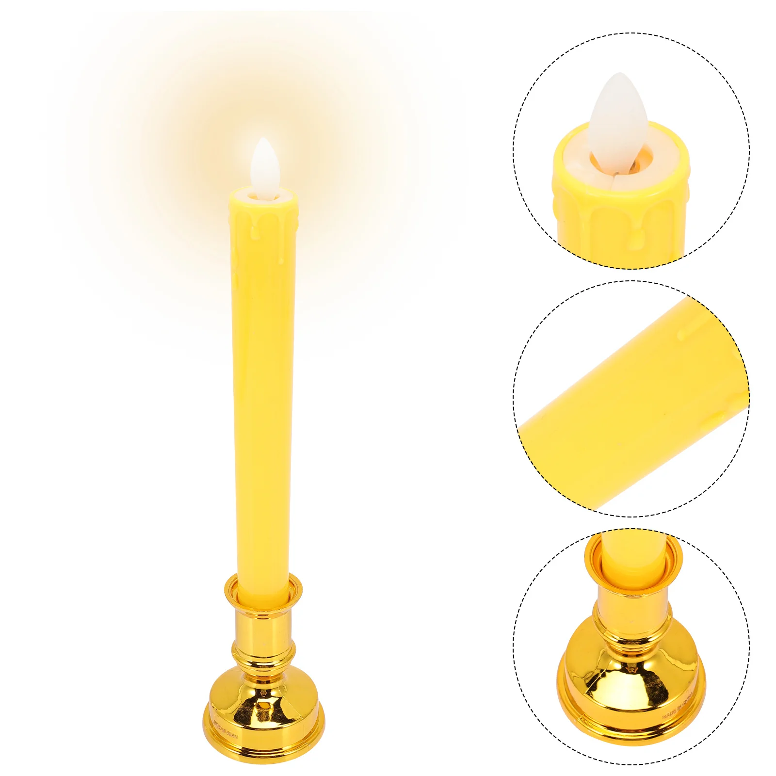 

2Pcs Electric Candles LED Electronic Flameless Flickering Operated Candles for Home Wedding Festival Decoration Safe No