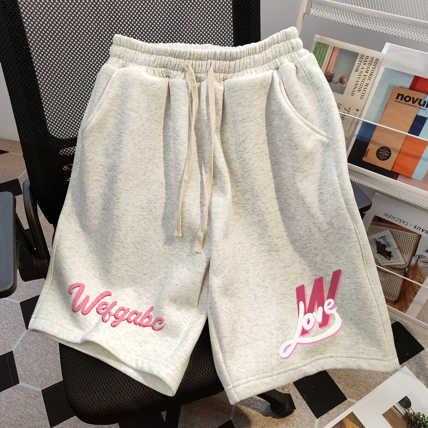 American Style Sporty Shorts Women Summer Thin Loose Slim Straight Casual Wide Leg Student Trendy Five-Quarter Mid-Pants