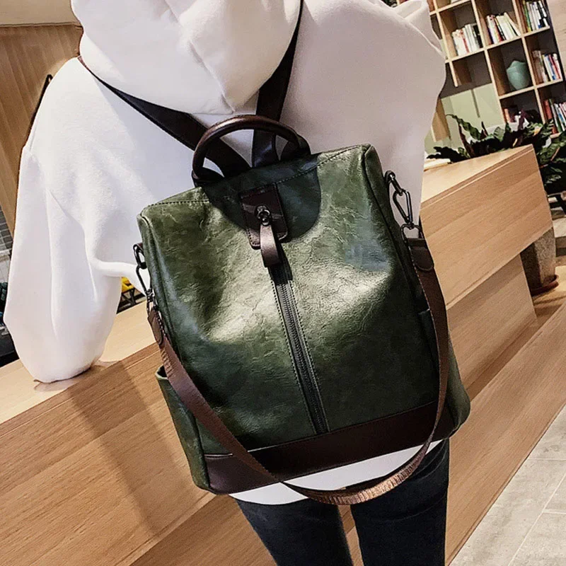 Fashion Women Leather Backpack Multifunction Leatherett Backpacks for Female Big Bookbag Travel Bag Sac A Dos Mochila