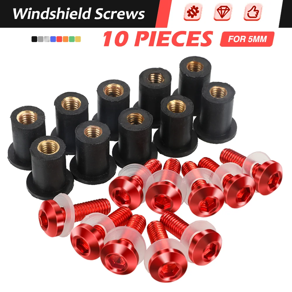 

10 PCS Windscreen Bolt Screw Windshield Screw Bolt Kit For DUCATI Panigale 1199 1199S PANIGALE V4 v4s s2r1000 S4 S4R S4RS