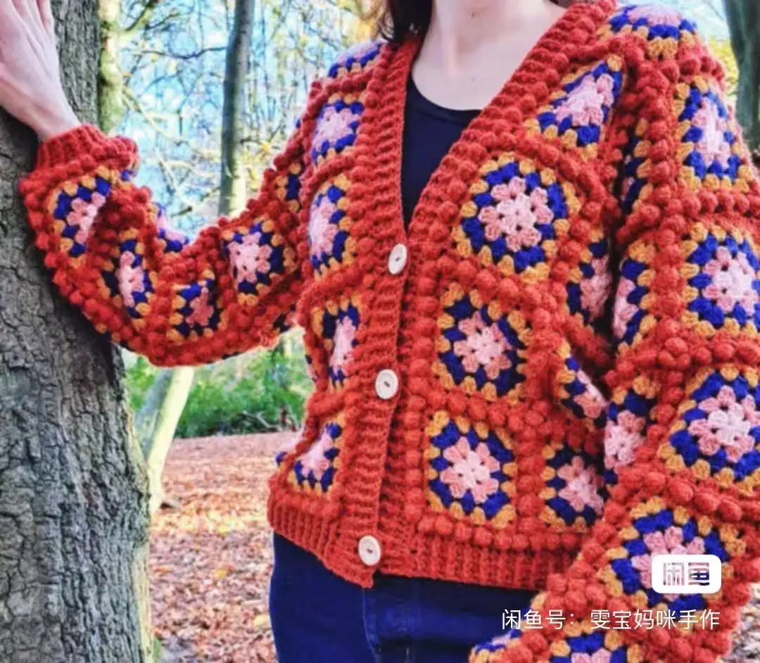 

TIYIHAILEY Knitting Women Hand Made Autumn Winter Outerwear Crochet Full Sleeve Flower Cardigan Single Breasted Coat Sweaters