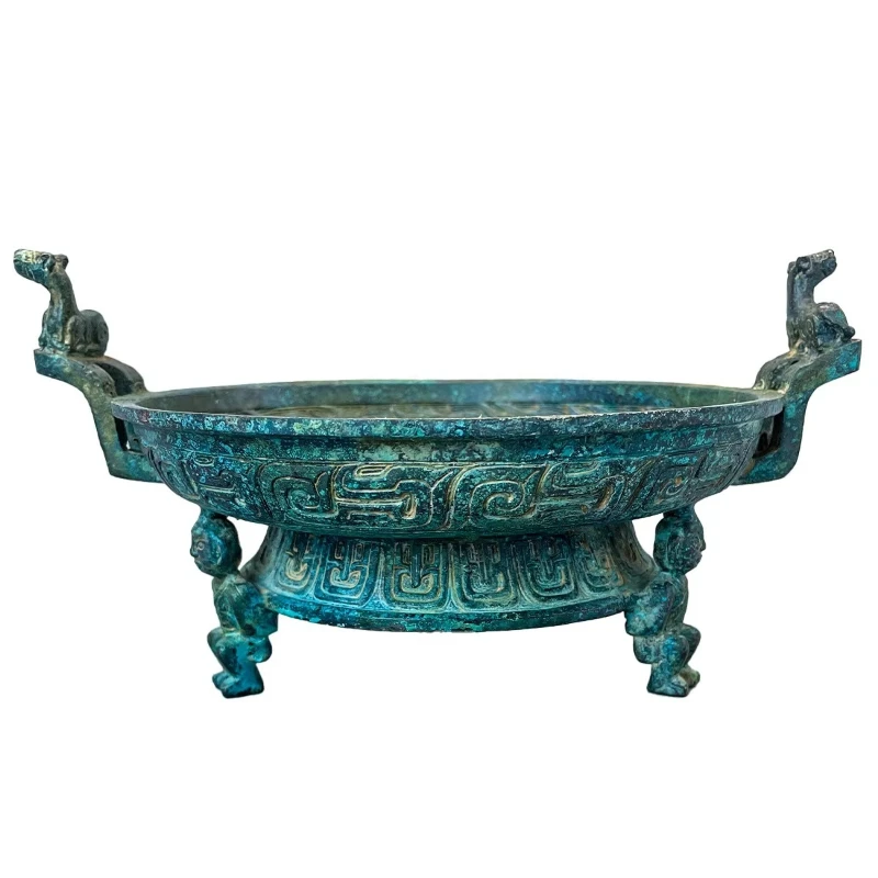 Antique bronze crafts manufacturers produce and wholesale - humanoid base bronze plate monster decorative casting process
