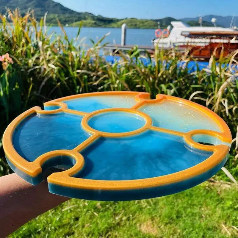 Beach Dinner Table Plate Epoxy Resin Mold DIY Crafts Serving Tray Silicone Mould