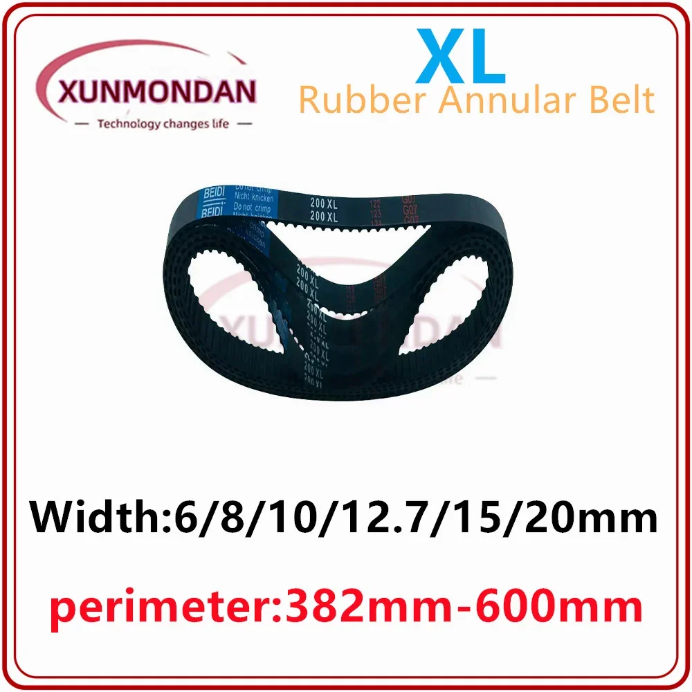 Ceinture de Synchronisation en Caoutchouc à Boucle Fermée, 382XL/384XL/390XL/392XL/396XL/400XL- 600XL, Largeur 6/8/10/12.7/15/20mm