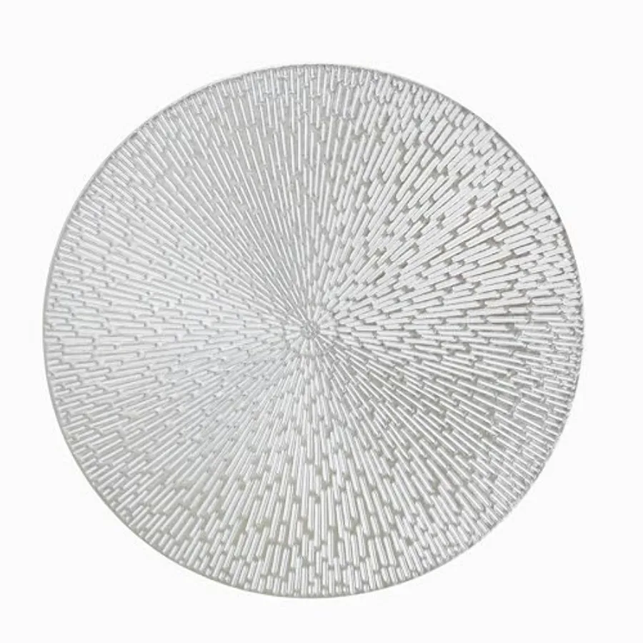 

Набор круглых серебряных подставок под тарелки, 18 штук, 15 дюймов, металлические, полые, виниловые, моющиеся, легко чистящиеся, нескользящие, из ПВХ, для кухни