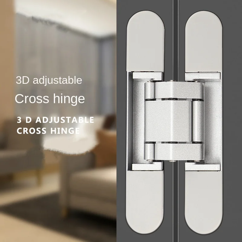 

40/80KG Wooden Door 180 Degrees Hidden Hinge Home Hardware Wide door spacing Invisible Cross Casement Gate Hinge