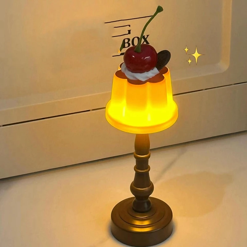 MAKE-Pudding Night Light LED Candeeiro de mesa Mesa de cabeceira Quarto Bar Decoração de quarto Atmosfera Lâmpada de sono Presente para crianças