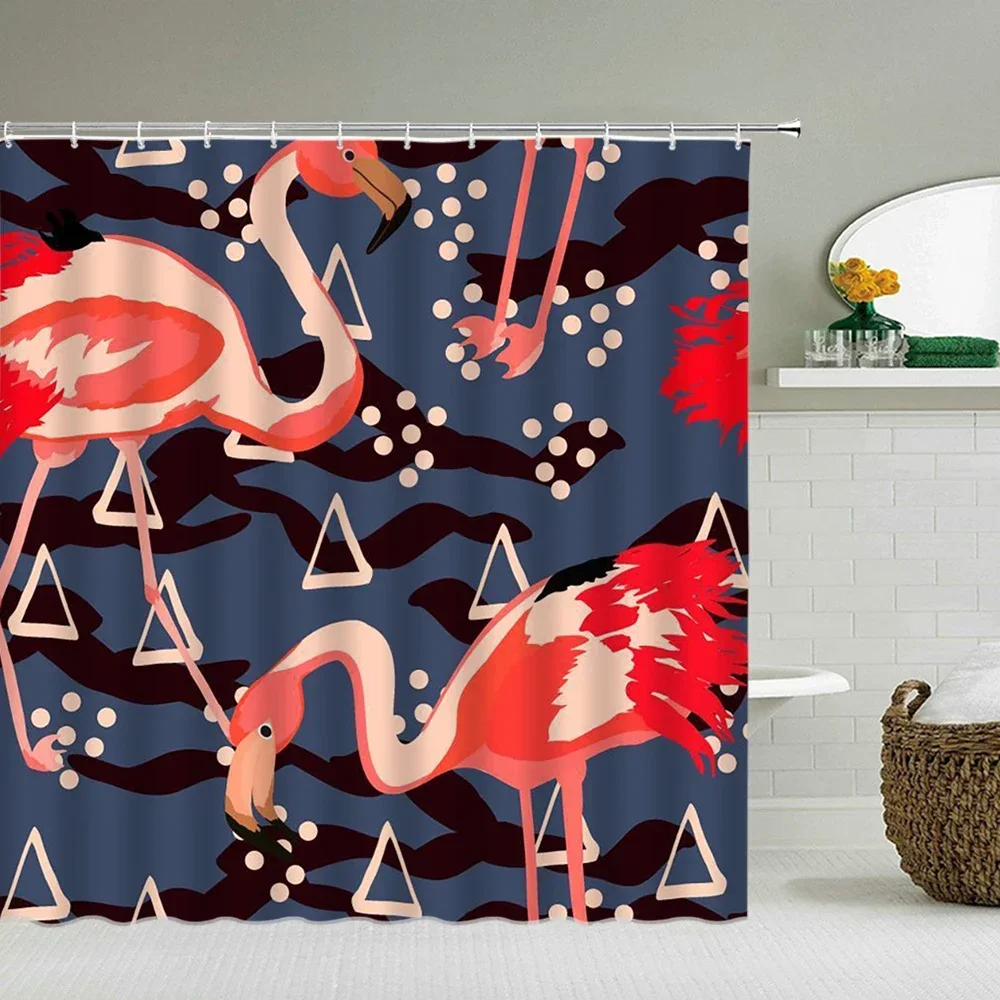 3D Printed Fabric Shower Curtains Jellyfish Bath Screens Waterproof Bathroom Decor with Hooks Flowers and Birds Shower Curtain