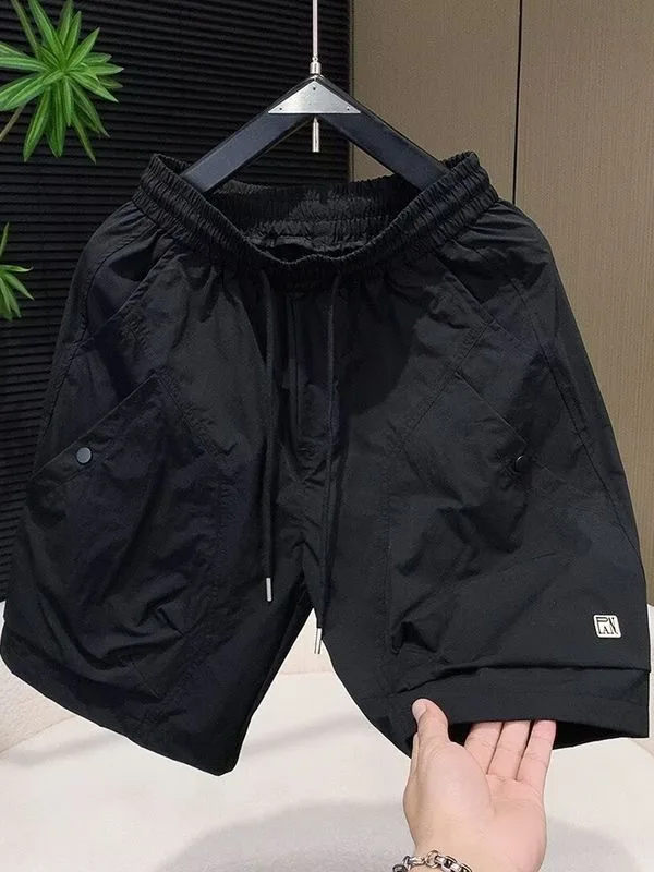 

American Style Workwear Short Pants Men's Summer Thin Ice Silk Five-Quarter Outdoor Quick Dry Sports Shorts Casual Loose Fit