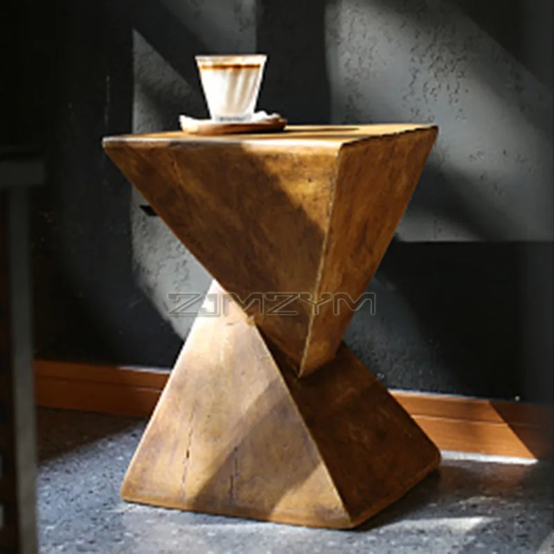 طاولة جانبية مثلثة متداخلة صديقة للبيئة من طين المغنيسيوم طاولة قهوة بسيطة لكرسي الفندق حامل عرض فني #3