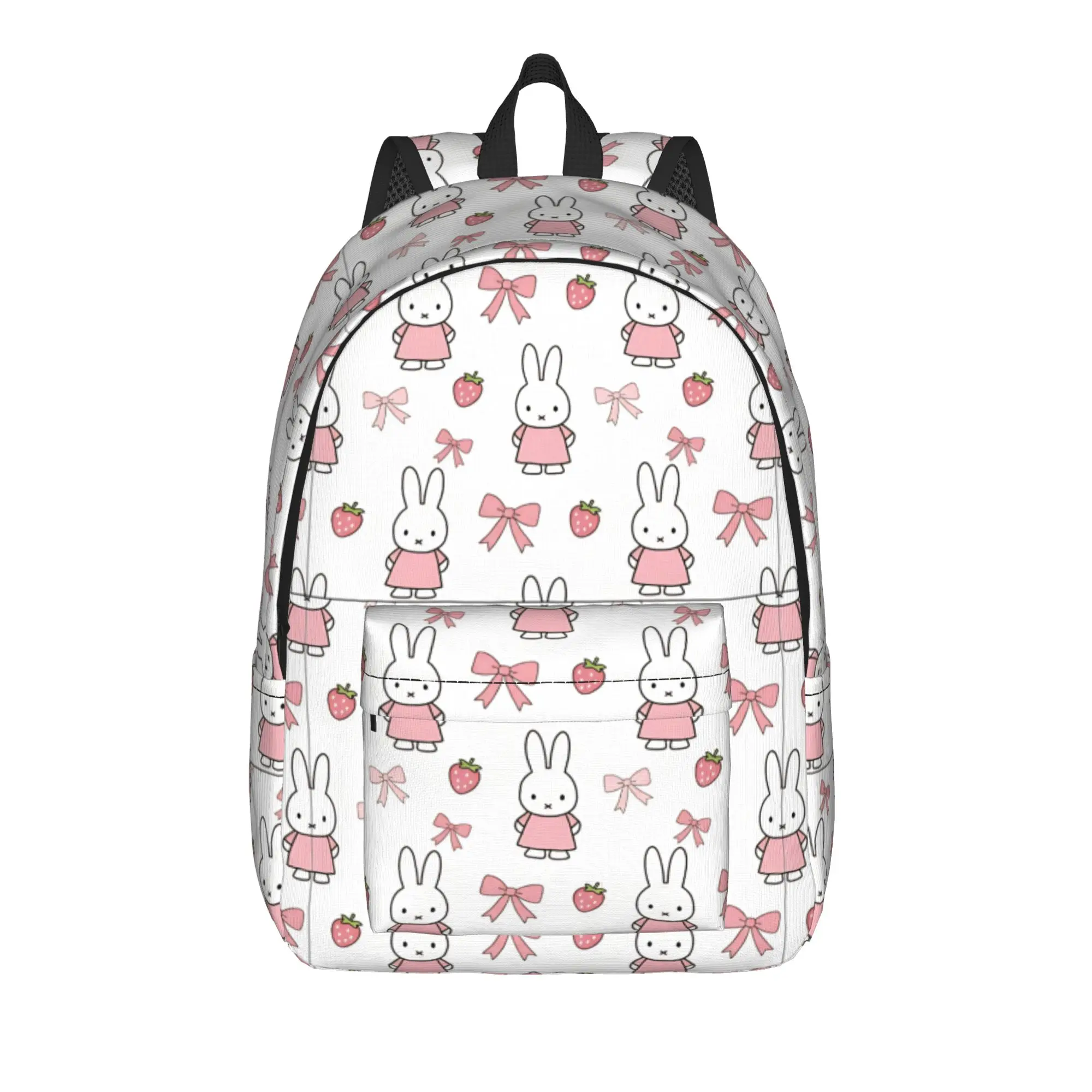 Textile Miffyy   in Strawberry and Ribbons Backpack for Men Women Teenage High School Business Daypack Shoulder Bag Sports