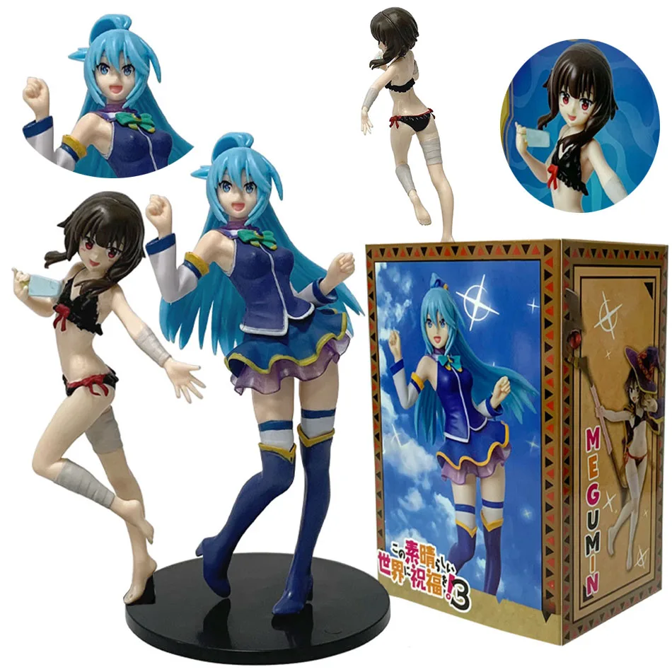 God's Blessing on This Wonderful World Saison 17-18cm Megumin Aqua Figur Anime Badeanzug Schöne Mädchen Modell Ornamente Geschenke