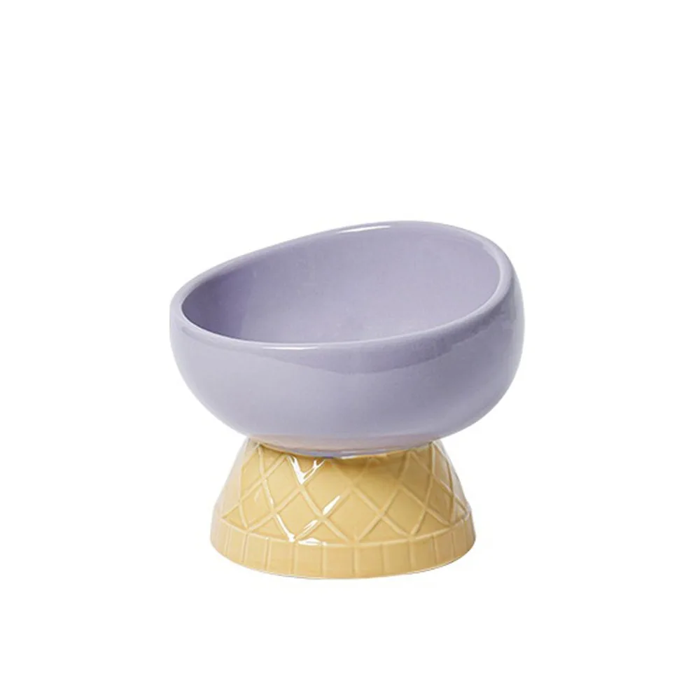 

Anti Overturning Ceramic Pet Bowl Oblique Mouth Prevent Overturning Cat Drinking Bowl Neck Protection Pet Feeding Dish