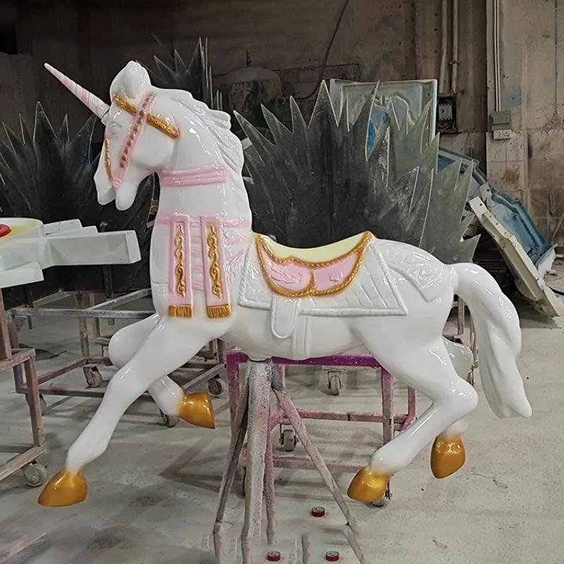 Fiberglass Carousel Sculpture/Gold Carousel Decoration/Mini Carousel