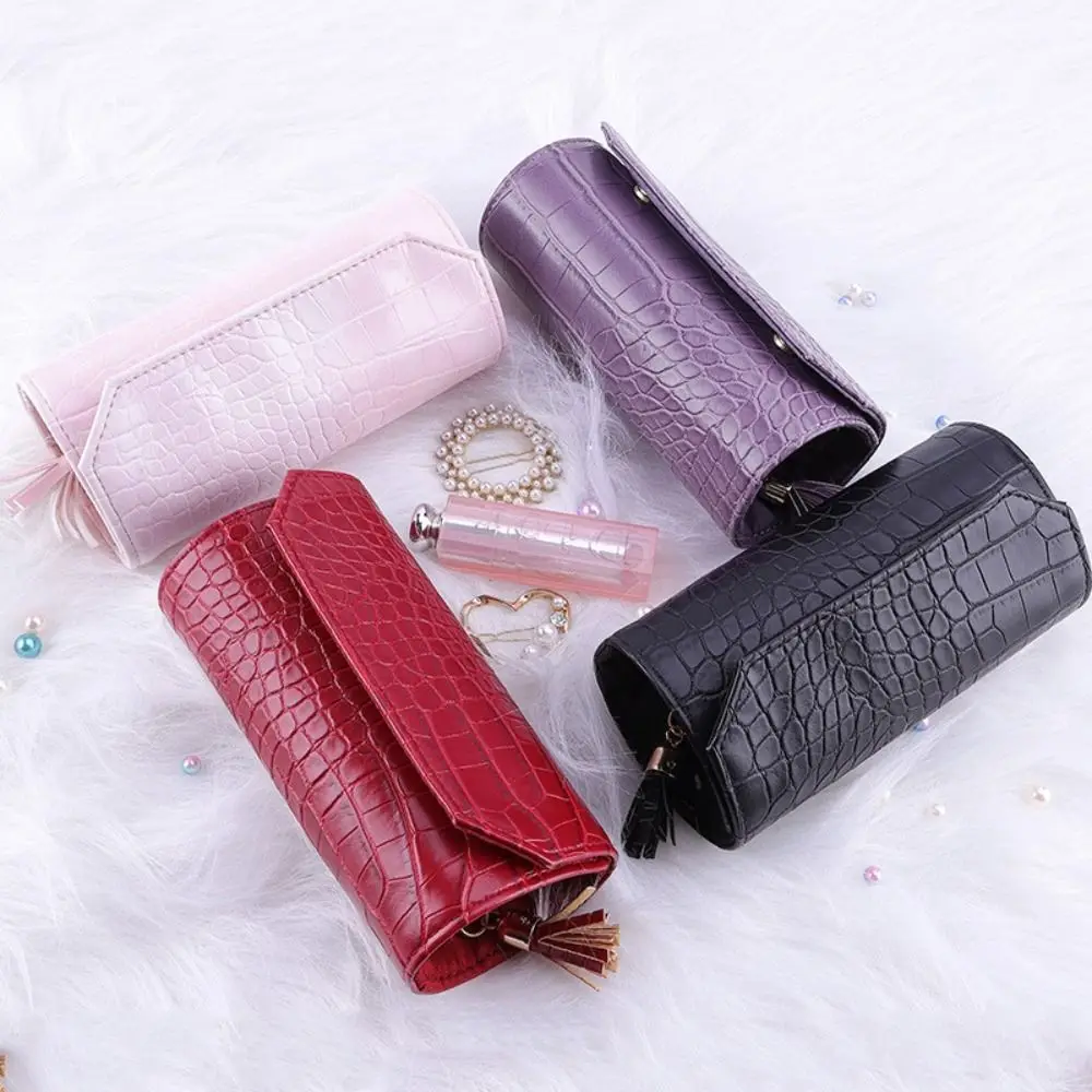 Alligator Pattern Leather Jewelry Case Detachable Anti Bumping Portable Jewelry Boxes Large Capacity Ring Earrings