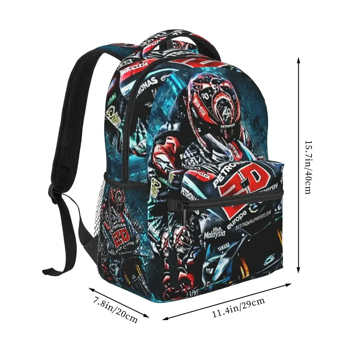 Custom Bag Fabio Quartararo French Motorcycle Racer Backpack Hot Sale Daypack Large Capacity Children BookBag School Bag Shoulde