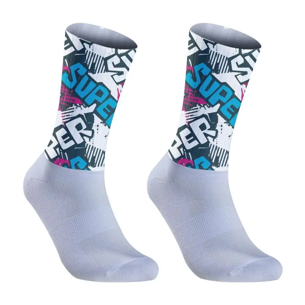 Cycling Aero Socks Socks 2024 New Team Anti Slip Seamless Silicone Pro Running Sport Road Bike Socks ﻿