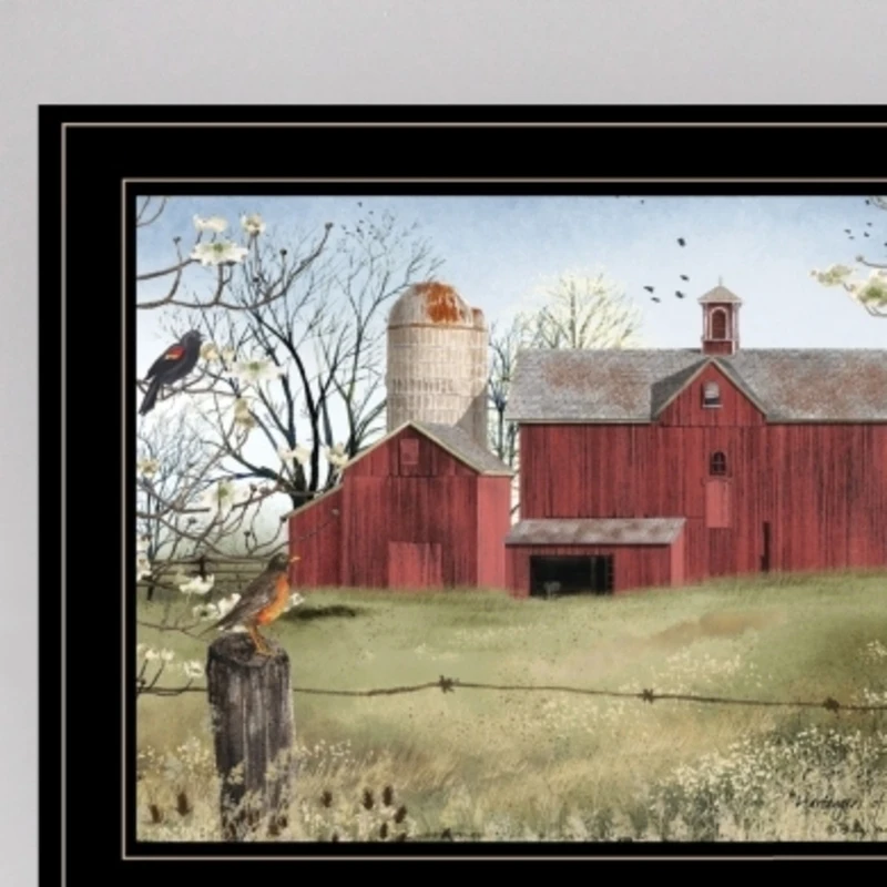 إطار أسود مطبوع بإطار معلق "Harbingers Of Spring" من بيلي أعمال فنية لتزيين الحائط مصنوعة يدويًا وعناية