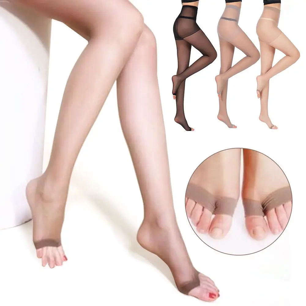 Women Open Toe Sexy Sheer One Size Ultra-Thin Slim Stretch Pantyhose Tight Seamless Female Nylon Tights Fashion Sexy Lady