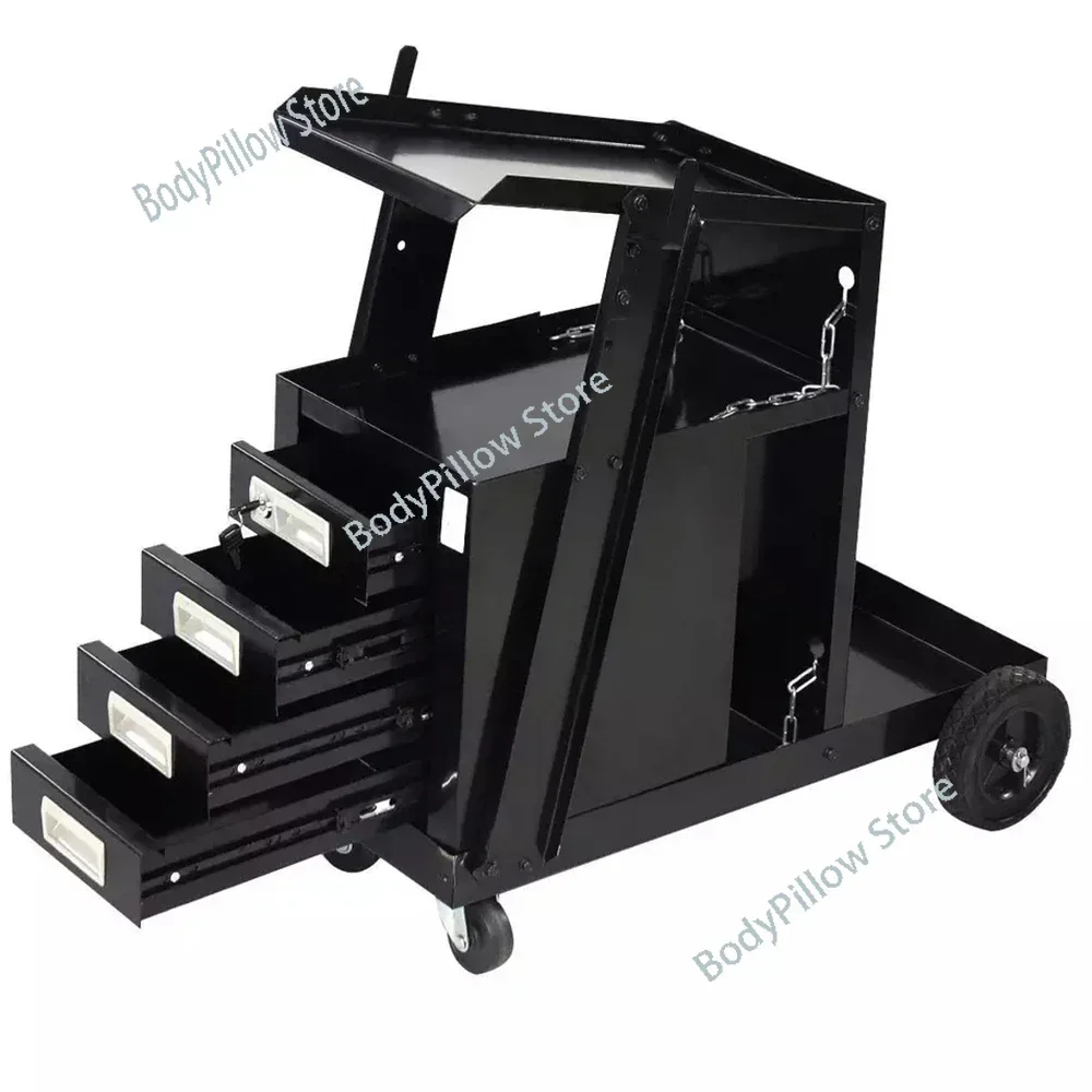 Welding Trolley Cart Mobile welding machine tool cart Four-layer drawer with handle