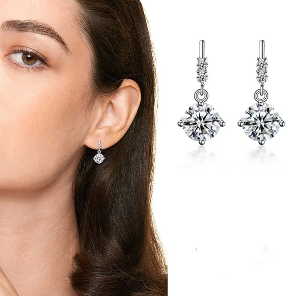 

S925 Silver Earrings Jewelry Gift Moissanite Earrings Gift for Women Moissanite Earrings Tassel Smart Earrings Seiko Quality Factory Direct Sales