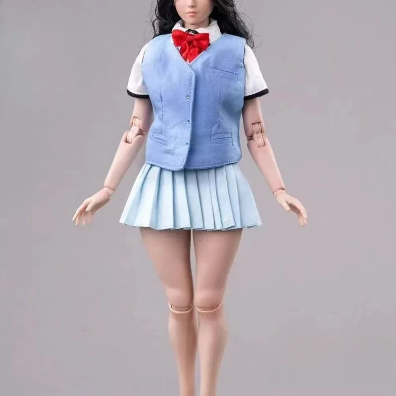 CTC-011 1/6 Scale School Uniform Vest Pleated Skirt Shirt JK Suit Model Fit 12''Female Soldier Toy Figures Body Dolls