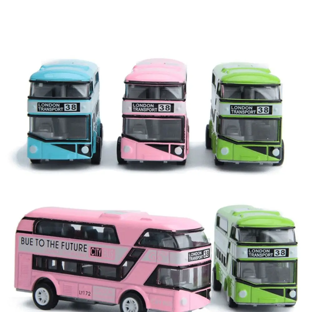 Creative Skin-Die Cast Plastic Double Decker Bus Alloys Pull back and return Model Pull Back London Bus